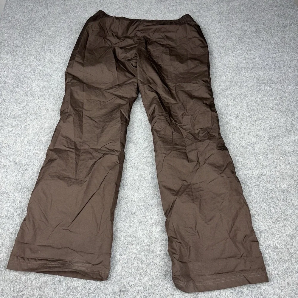 Nike Sportswear Track Pants Women's Medium Wide Leg Baggy Y2K Brown White Piping